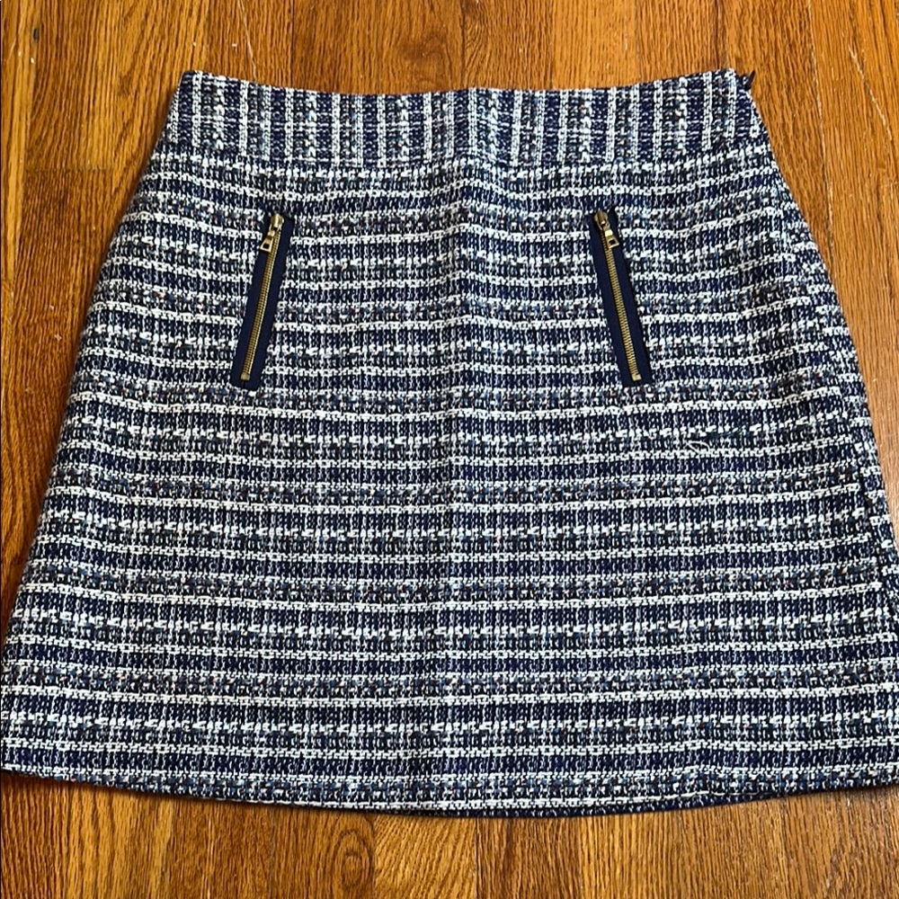 Ann Taylor Loft Classic Blue and White Tweed Skirt Size 4P